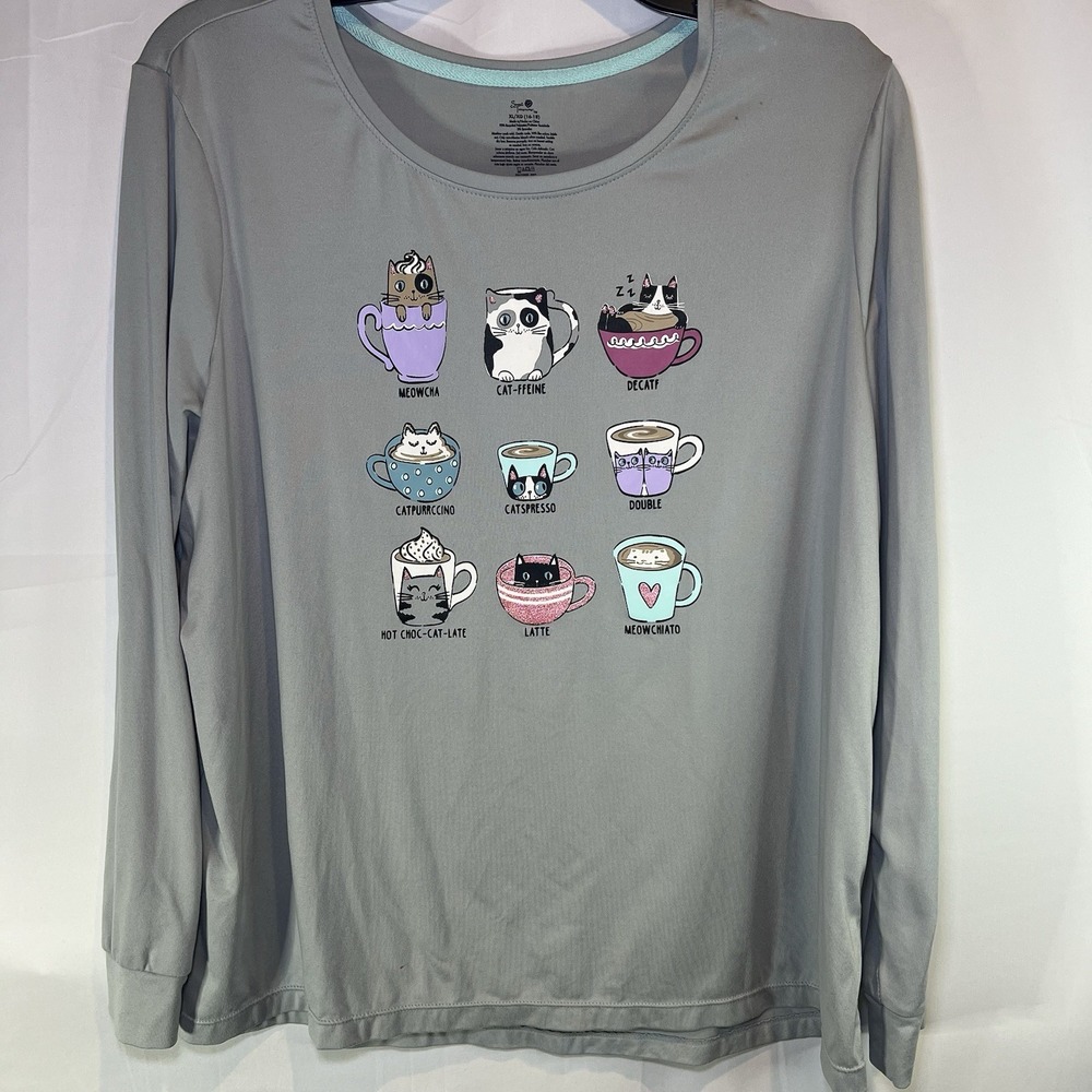 Secret treasures XL kitty cat coffee cozy, comfy, soft, sleep, lounge, shirt